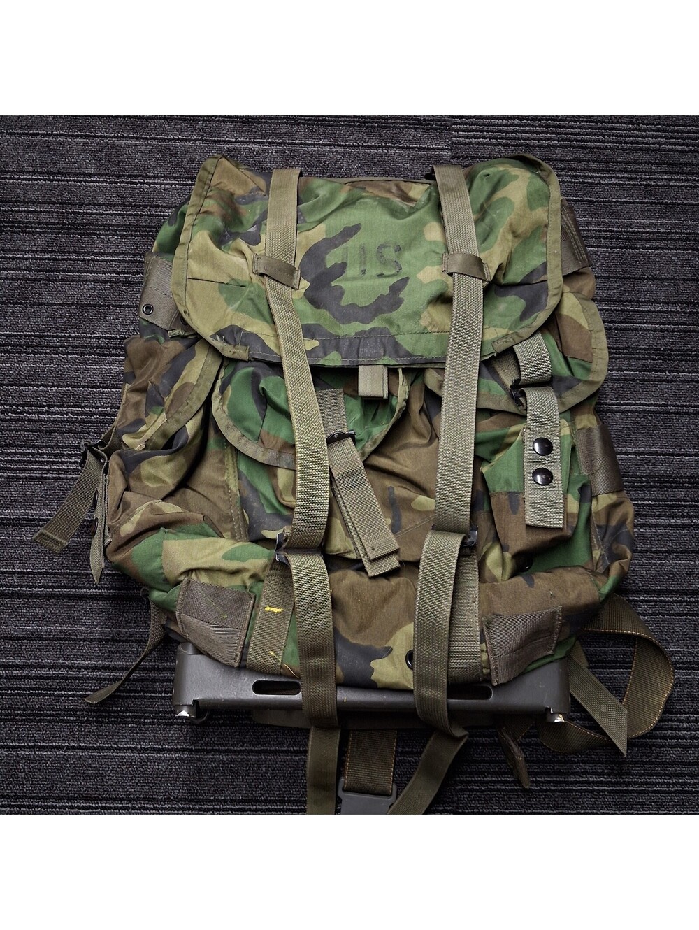 US Military ALICE Medium Field Pack LC-1 Woodland Camo Backpack Frame Straps